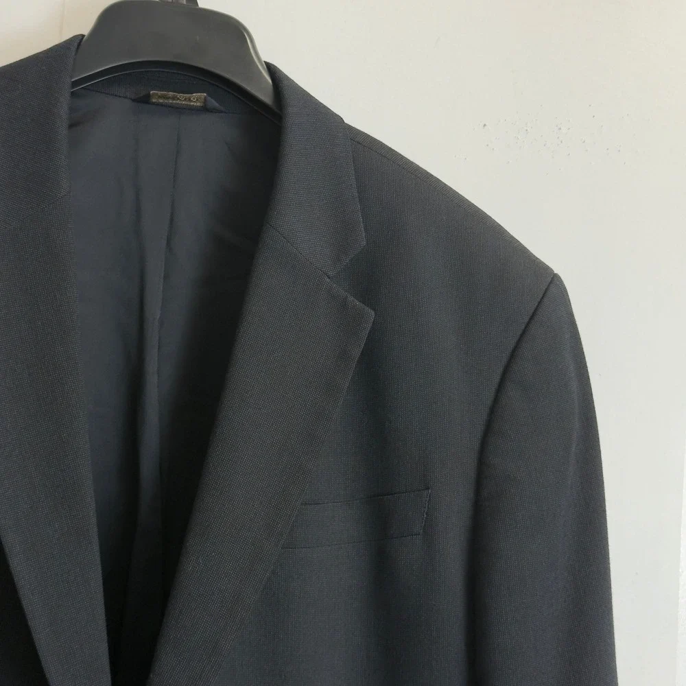 Banana Republic Mens Navy Blue Two Button Blazer Jacket 40R Micro Pattern